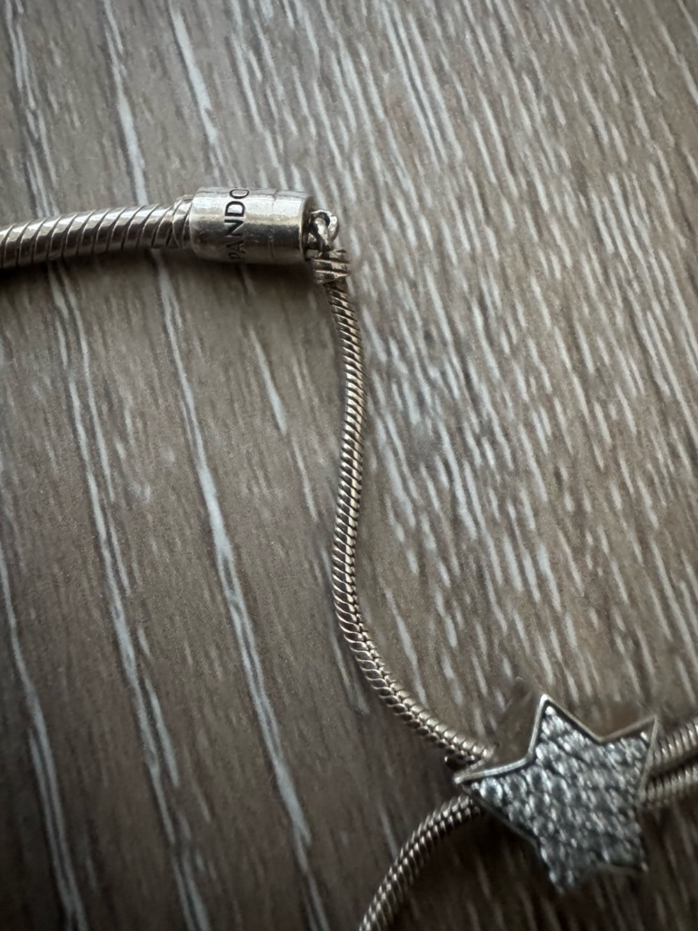 Pandora Moments Pavé Star and Snake Chain Sliding bracelet - Picture 5 of 9